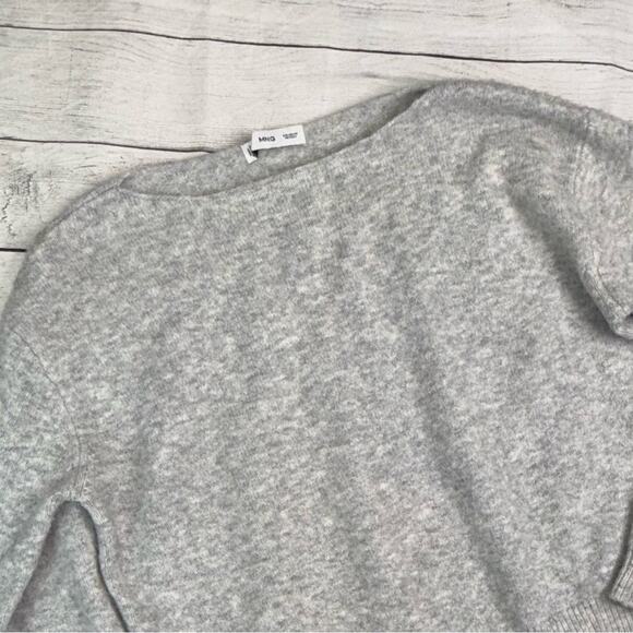 MNG Mango Women's Super Soft Boatneck Sweater in Heathered Gray Size XS - Picture 4 of 6